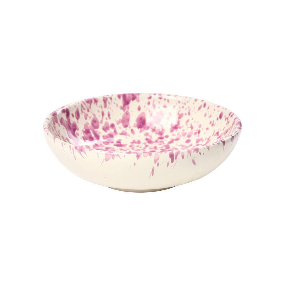 Splatter Low Small skål , Cream w. Purple - Ø16 cm.